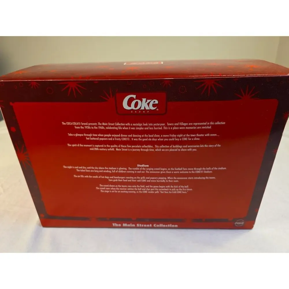 Coca Cola Main Street Collection 2007 Lighted Baseball‎ Football Stadium W/ BOX